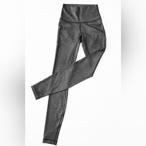 Lululemon Wunder Under Leggings Size 8 Black Foil Shimmer